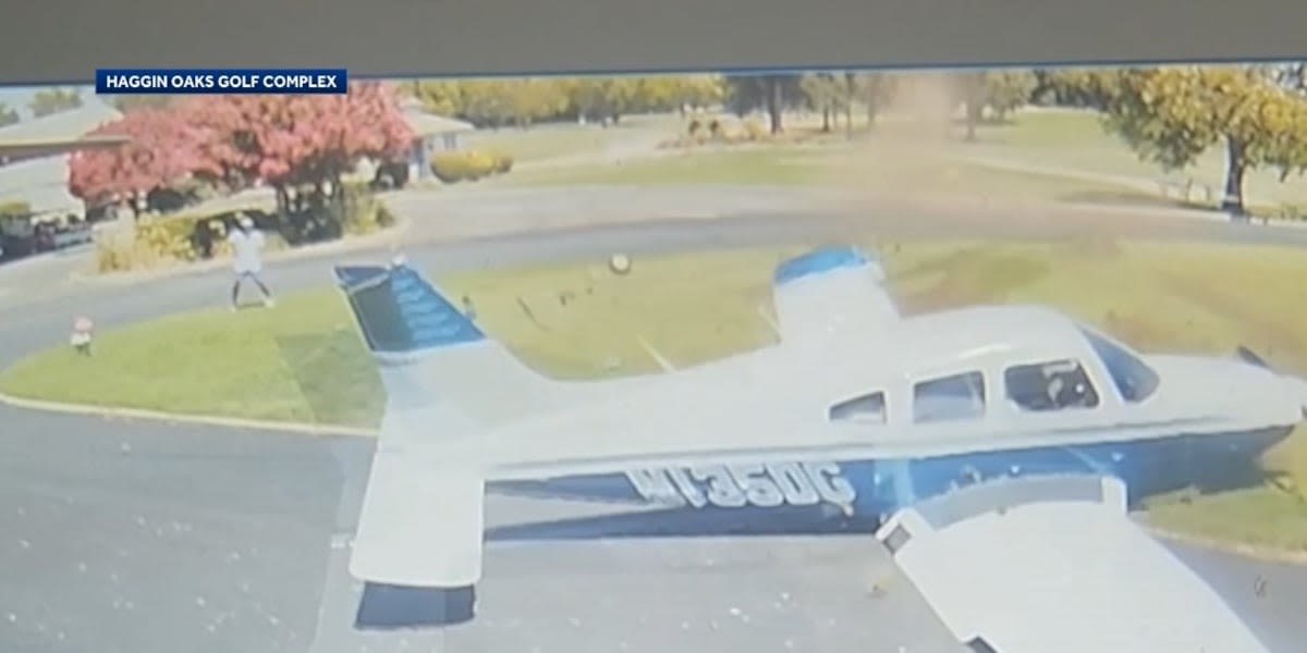 Plane narrowly misses golfer as pilot makes emergency landing at golf course