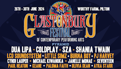 I love that the 2024 Glastonbury Festival logo looks so old