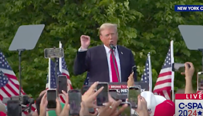 'We're not sitting down': Trump declares at Bronx rally he nixed tables for CNN debate