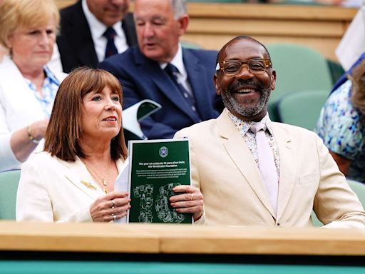 Prince Albert II of Monaco and Sir Lenny Henry in crowd on Wimbledon day eight