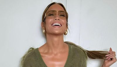 Jennifer Lopez Is the Definition of Effortless Elegance in a V-Neck Sweater, and Similar Styles Start at $24