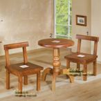 【設計私生活】聖馬丁磁磚實木休閒桌椅組、一桌二椅組(部份地區免運費)256