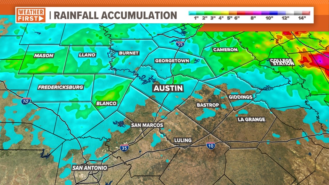 Rainfall Roundup: How much rain did Central Texas get over the past 24 hours?