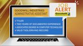 JOB ALERT: Goodwill Industries in Tyler needs a special programs administrative assistant