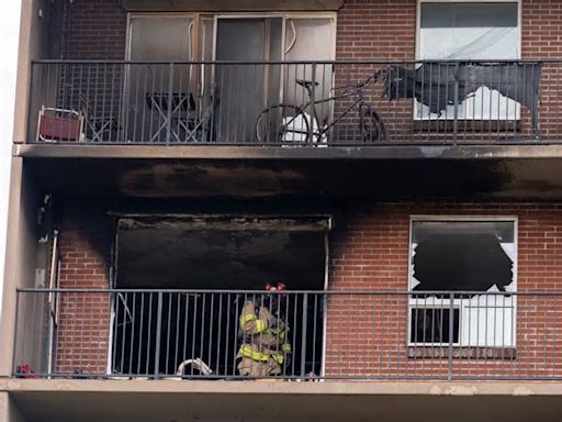 Firefighters rescue person from balcony of burning condo building in downtown Edmonton