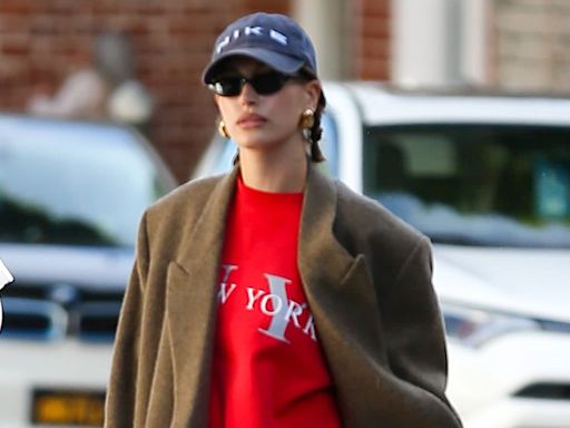 Hailey Bieber's Preppiest Maternity Outfit Yet Is Also a Sweet Nod to Gigi Hadid