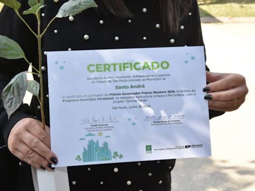 Santo André recebe prêmio por projeto ambiental de agricultura urbana