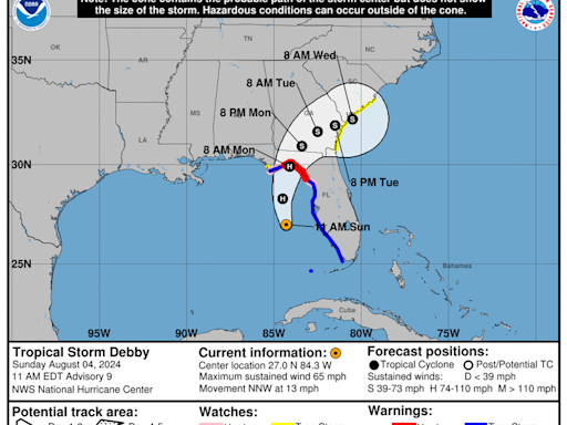 Sunday, Aug 04: Latest updates from the NHC on Tropical Storm Debby