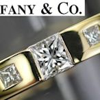 全新!真品TIFFANY&Co.絕美公主方鑽石純18K金戒指(戒子)超白亮! 最底價不議價絕版珍品