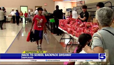 Backpack giveaway underway in Mercedes