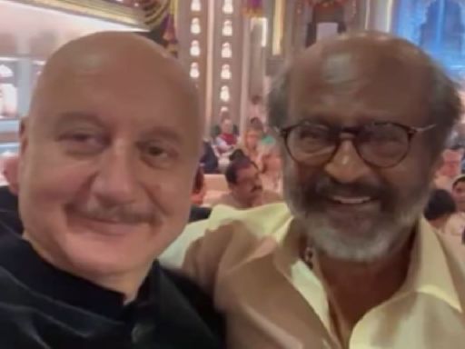 Anupam Kher calls superstar Rajinikanth 'National Treasure' in unseen video from Anant Ambani and Radhika Merchant's wedding celebrations