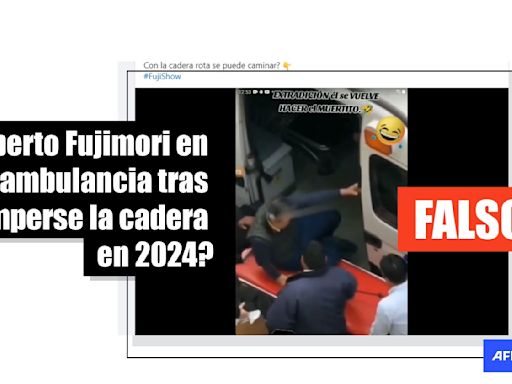 Video muestra al peruano Alberto Fujimori subiendo a una camilla en 2018; no tras fractura en 2024