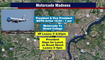 Philadelphia traffic: Biden, Harris visit brings motorcade madness Wednesday