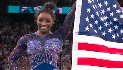 Simone Biles wins all-around gold at Olympics with floor routine set to Taylor Swift song