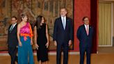 El encuentro de los Reyes con su admirada María Pagés en la recepción ofrecida por el presidente colombiano y su esposa