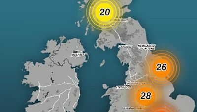 Map shows hottest places in the UK in current heatwave