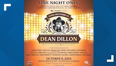 Country music stars to honor Dean Dillon in Huntsville tribute concert