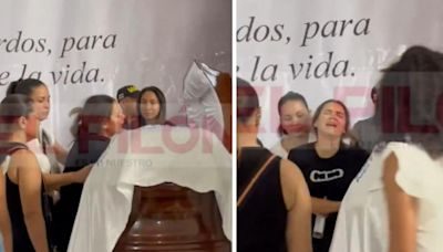 Esposa de Ómar Geles se derrumbó en funeral del cantante; hay video del sentido momento