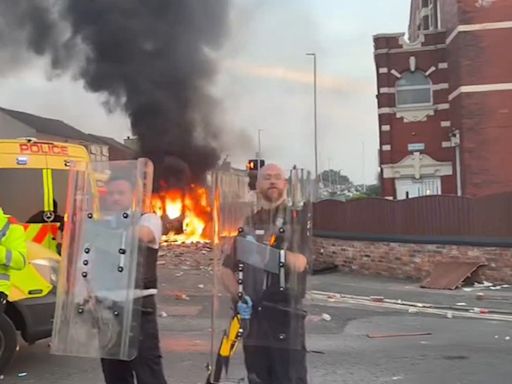 Violent clashes between protesters and police in Southport following stabbings