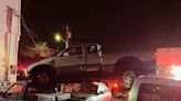 Pickup truck goes airborne, makes improbable landing in Brockton - The Boston Globe