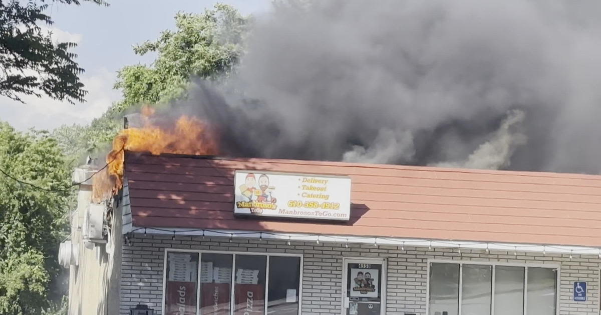 Aston's Manbroso's To Go pizza shop damaged by fire caught on video: "everybody is safe"
