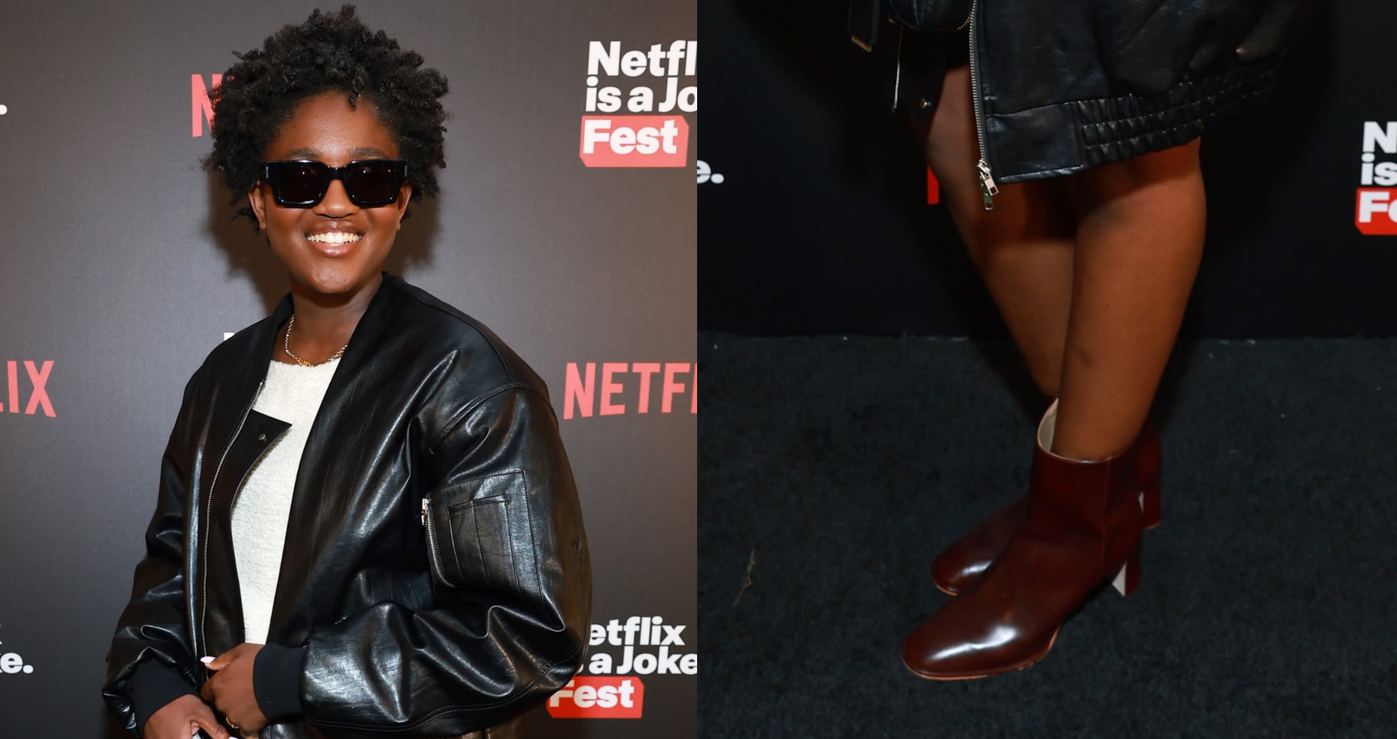 Zaya Wade Slips On Pointed-Toe Ankle Boots for Netflix is a Joke Fest