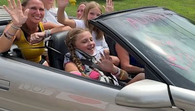 Community welcomes home lone car crash survivor