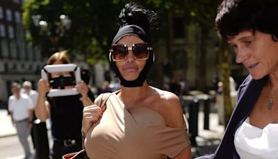 Katie Price seen sitting with her legs up in court sketch - as judge warn her 'no holidays'