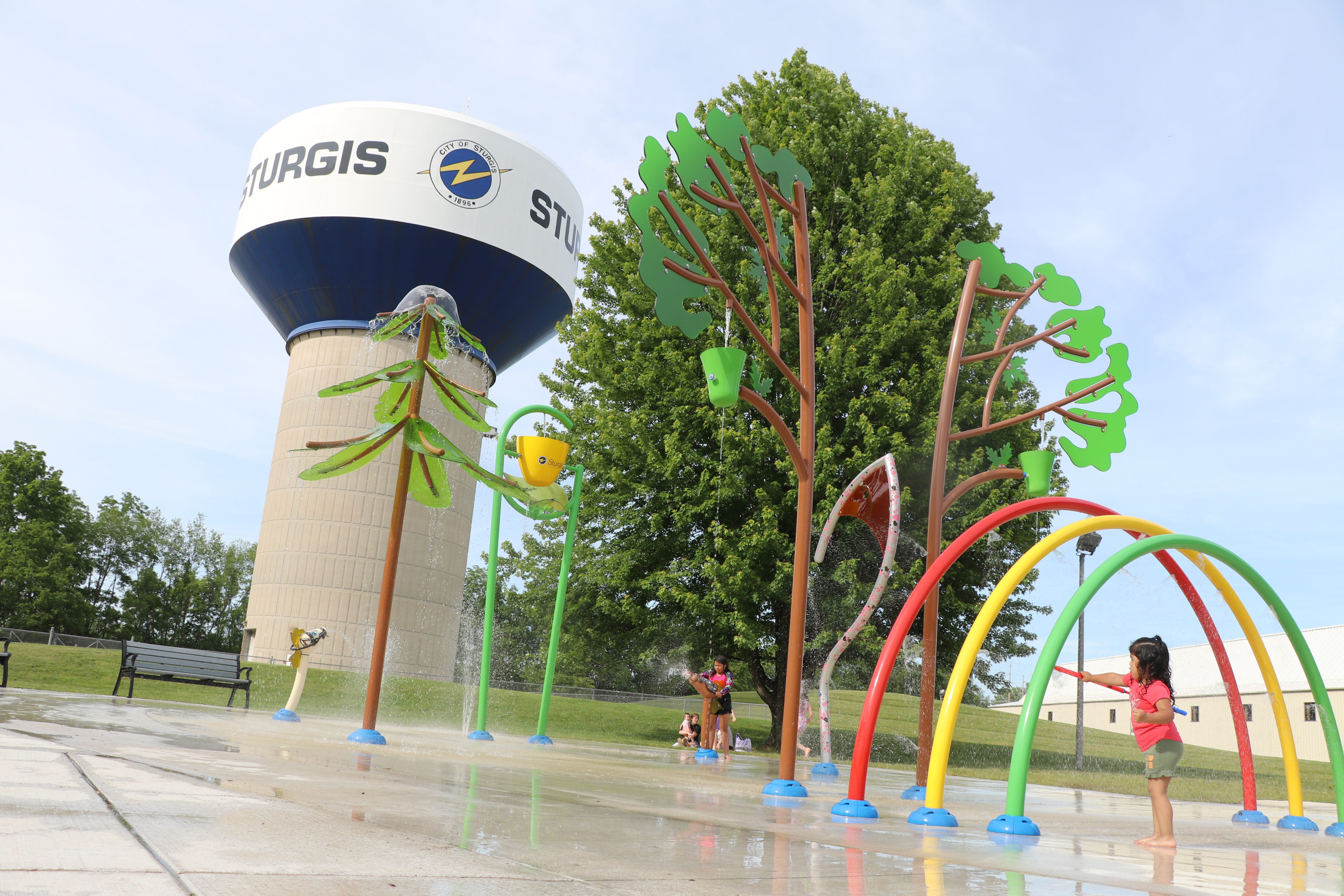 Ribbon cutting set for Sturgis splash pad