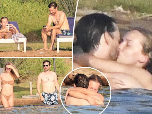 Tobey Maguire, 49, can’t keep his hands – or lips – off model Babette Strijbos, 24, after being linked to Lily Chee, 20