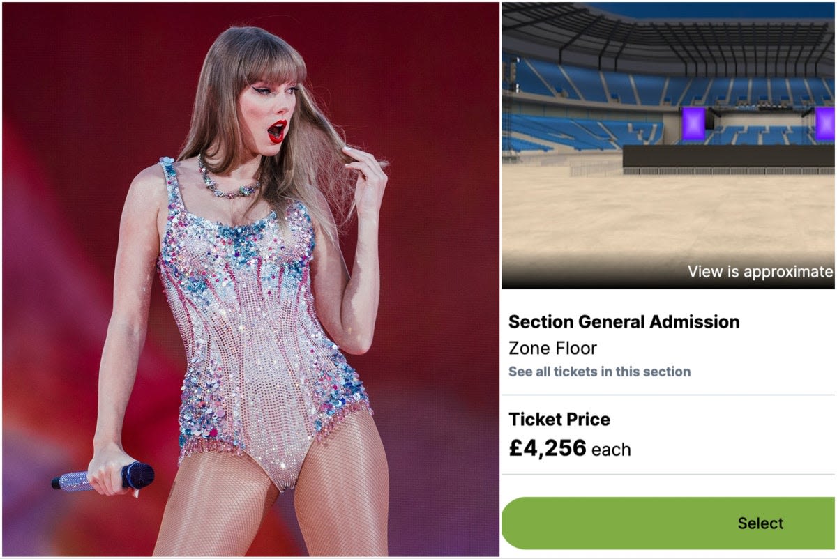 Taylor Swift fans face being ripped off as tour tickets listed on resale website for £4,256