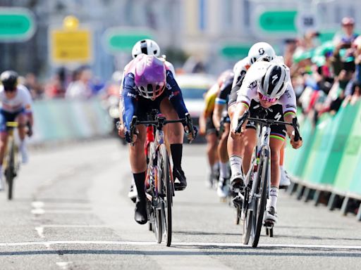 Photo finish declares Lotte Kopecky the winner of stage one of Tour of Britain Women in Llandudno