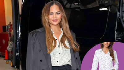 Chrissy Teigen Keeps Proving Why This Polished Blouse Deserves a Spot in Your Closet — Get Lookalikes from $23