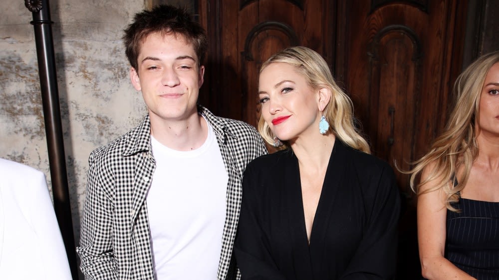 Kate Hudson Embraces Dramatic Glamour in High-slit Dress Alongside Son Ryder for Max Mara Resort 2025 Show