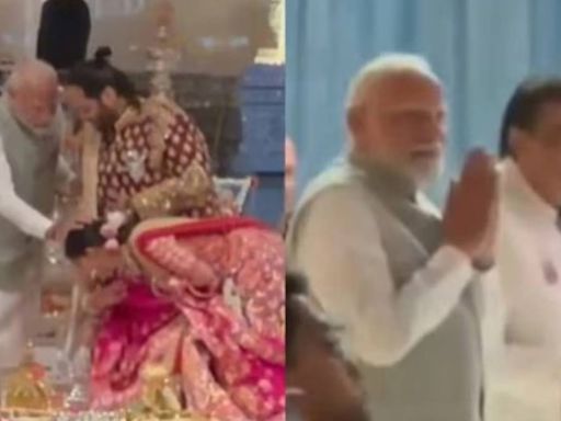 Prime Minister Narendra Modi attends Anant Ambani-Radhika Merchant’s ‘Shubh Aashirvaad’ ceremony, extends greetings; WATCH VIDEO