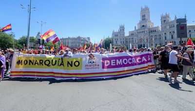 Movilización en Madrid contra la monarquía coincidiendo con los diez años del reinado de Felipe VI