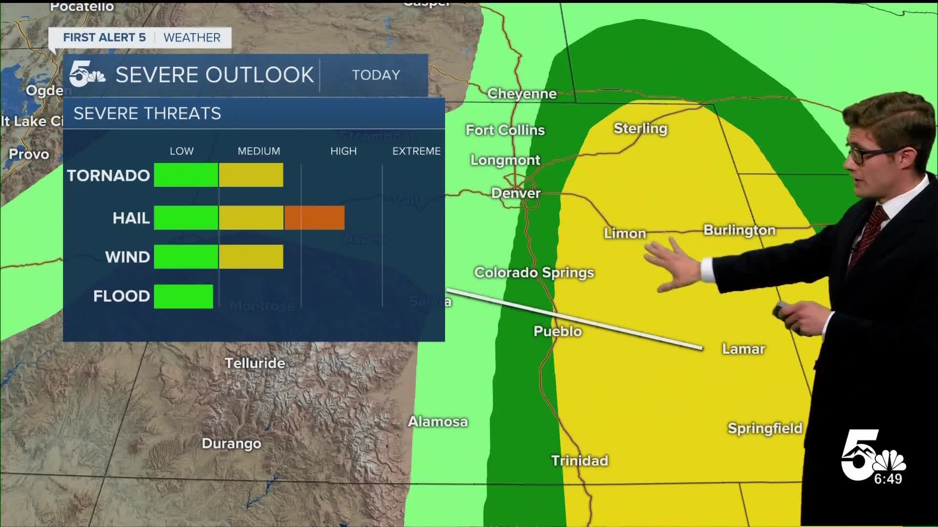 Strong thunderstorms possible this afternoon over parts of southern Colorado