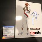 ～簽名商品買認證的最有保障～Damian Lillard 親筆簽名8x10照片（PSA認證）