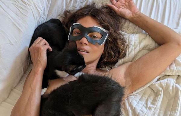 Halle Berry Celebrates 'Catwoman' Turning 20 by Posing Topless with Her Cats