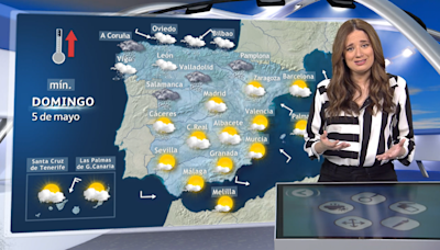 Las temperaturas mínimas aumentarán este domingo, excepto en el tercio noroeste peninsular