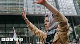 Pro-Palestinian protests in New York after university makeshift camp shut down