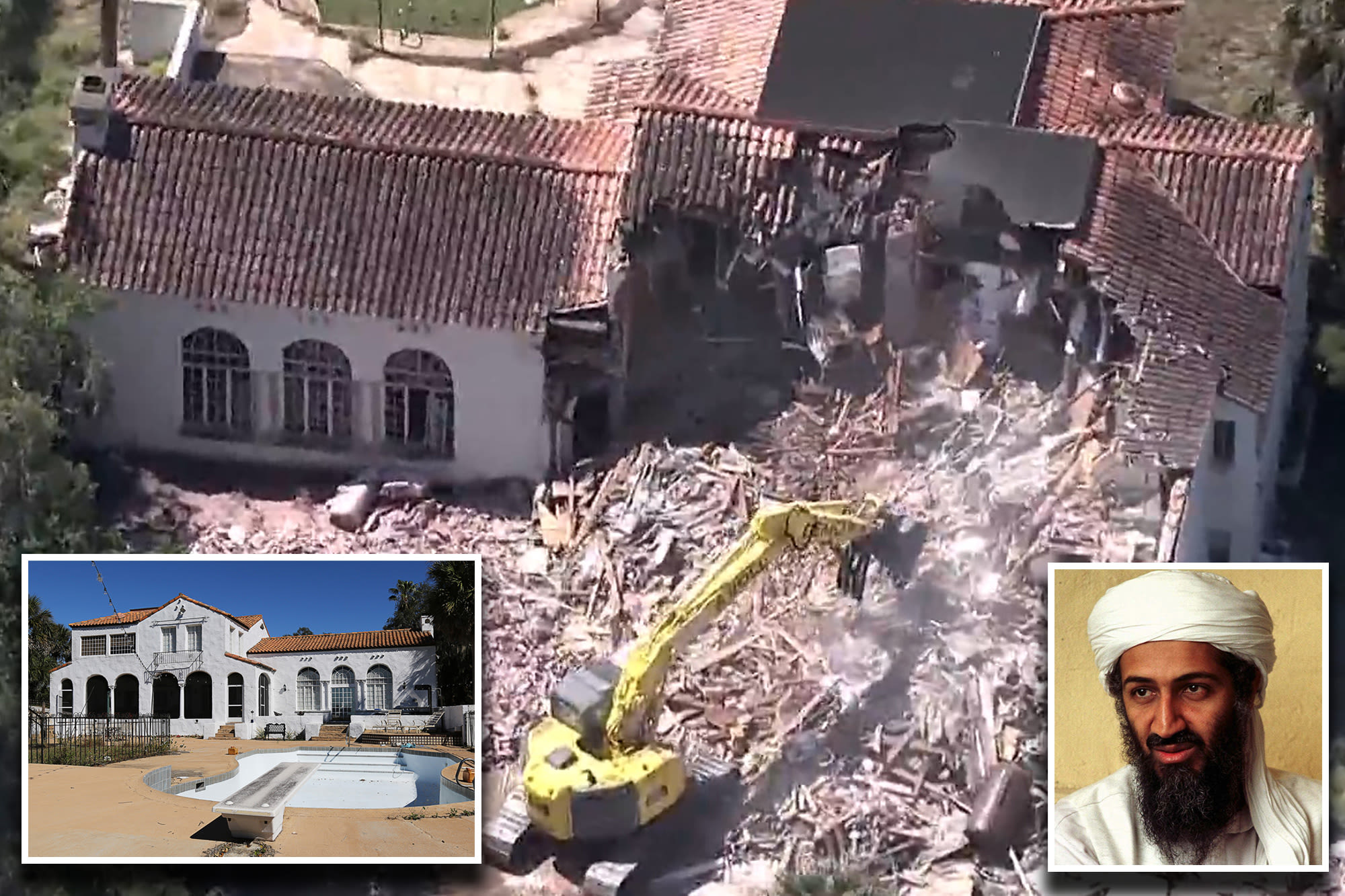 Infamous bin Laden mansion where neighbors witnessed family airlifted after 9/11 is demolished