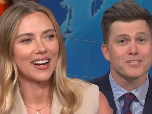 Scarlett Johansson Reacts to Colin Jost's 'SNL' Joke Swaps About Her on Weekend Update