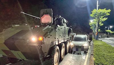 漢光演習首夜 裝甲車擦撞私家車 台軍：通令部隊強化官兵警覺