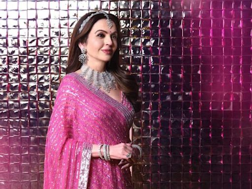 Nita Ambani looks mesmerising in a pink saree at Anant Ambani, Radhika Merchant’s sangeet