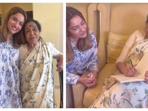 Ankita Lokhande and Vicky Jain celebrate Navratri with Asha Bhosle's blessings; say 'Meeting Ashaji on Navratri is a powerful beginning' - Times of India