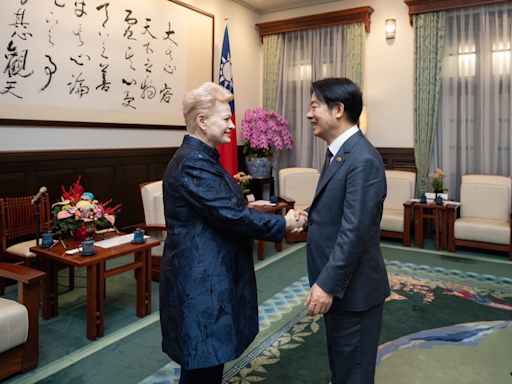 立陶宛前總統會晤賴清德 盼台灣繼續相信、支持民主制度