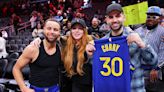 Lindsay Lohan Sweetly Supports Her Son’s Godfather Steph Curry at Golden State Warriors Game