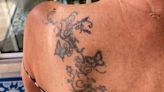 Her tattoo, a birthday gift to herself, features the names of her grandchildren - all six