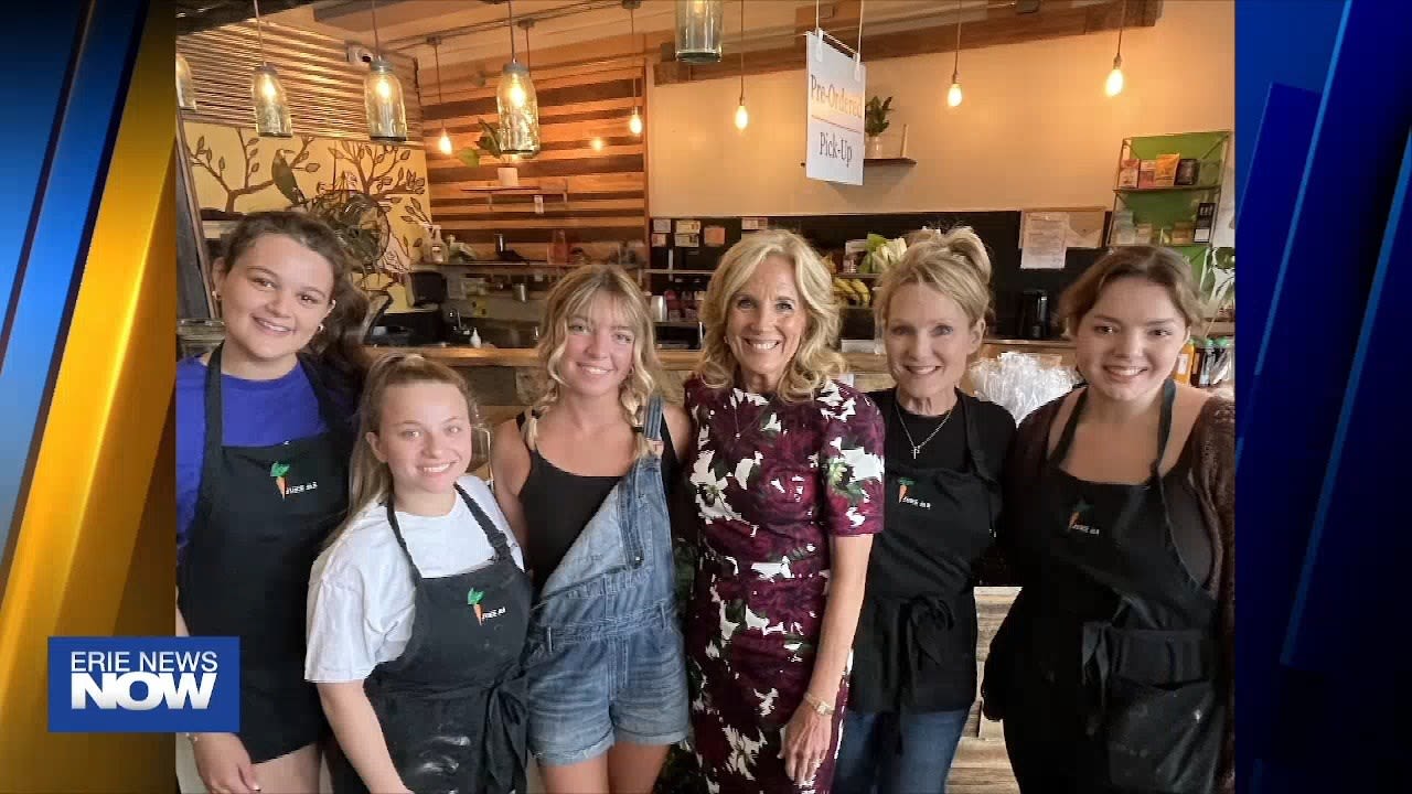 First Lady Dr. Jill Biden Visits Juice Jar After Community College Commencement Ceremony